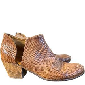 Officine Creative Woven Ankle Boots 40 US 10 Booties Shoes Brown Leather 2.5”